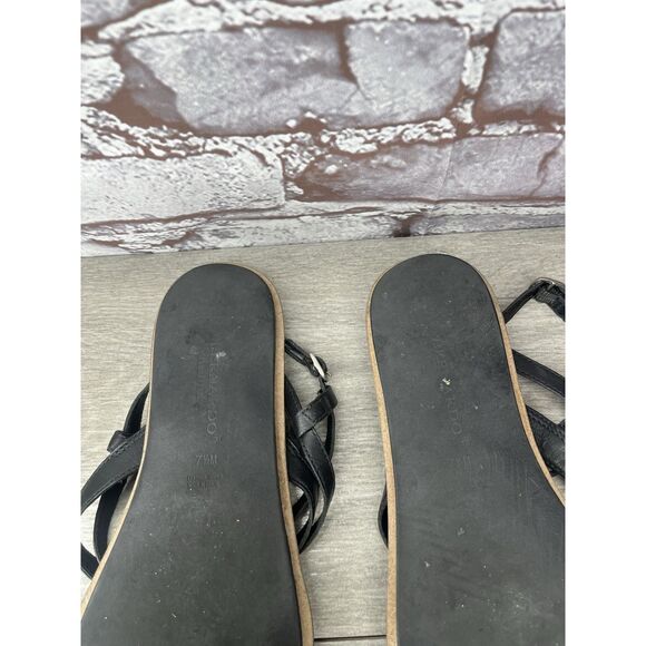 Bernardo Black Leather Gladiator Strappy Thong Sandals Women Sz 7.5M US/38EU - Picture 8 of 16